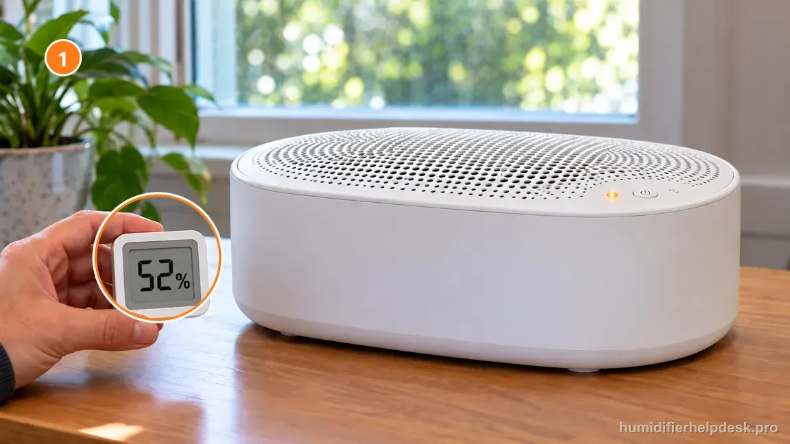 A separate room hygrometer reads 52 percent beside the broad oval Canopy Large Room with its perforated top grille.