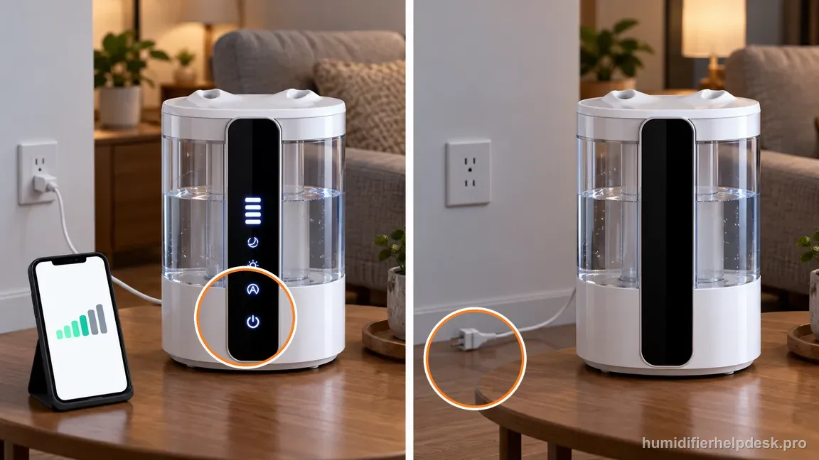 A powered Auto Mode pause is contrasted with an unplugged HM512S.