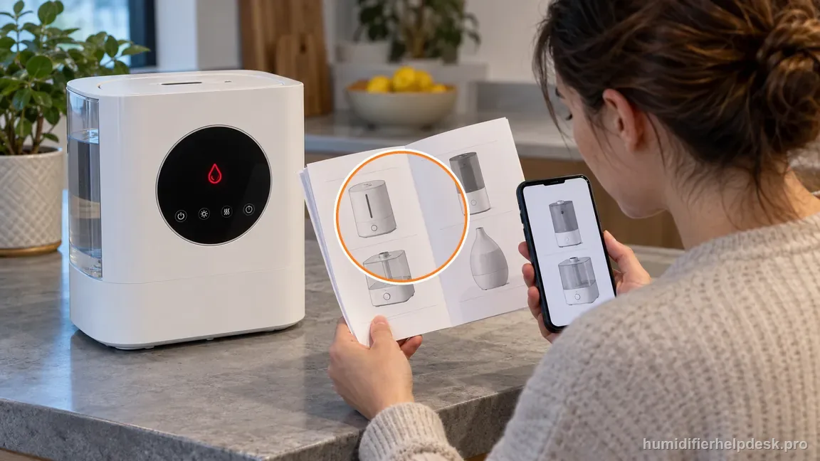 The upright HM713S is compared with model diagrams before any control is pressed.