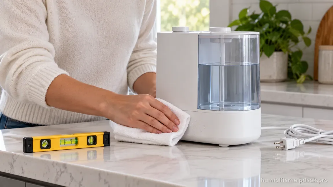 The unplugged Dual 200S stands upright on a level counter while a cloth wipes extra water from the outside of the base.