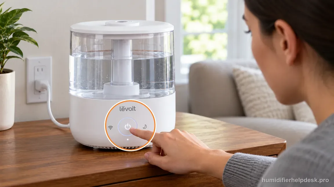A person restores Dual 200S power with its front button after confirming the cord is plugged in.