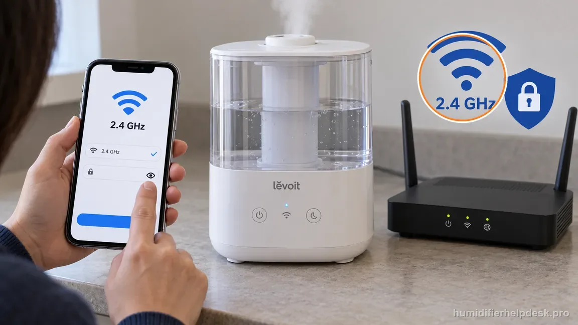 The phone and Dual 200S are set to a secured 2.4 GHz Wi-Fi network.