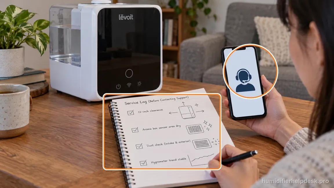The owner records placement and sensor checks before preparing a support request.