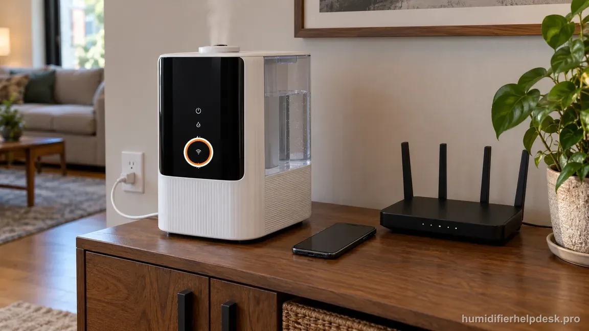 Keep the powered OasisMist 450S close to the phone and router before beginning Bluetooth discovery and Wi-Fi pairing.