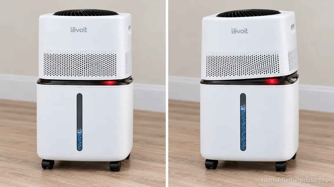 A two-panel comparison shows the Superior 6000S with a low water line and seated top, then with water present and the top slightly misaligned while the red indicator remains on.